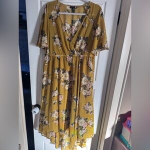 Torrid Yellow Floral Midi Dress